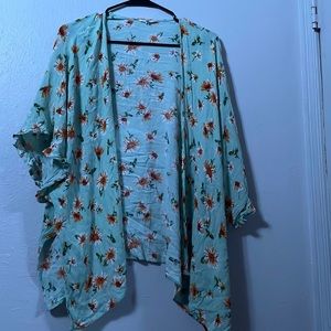 Green cover with flowers